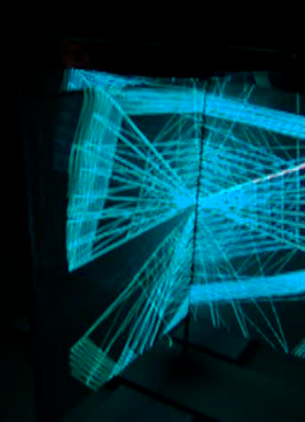 Testaufbau einer pseudo-holographischen Projektionssituation, zusammen mit Sarah Feilmayr und Florian Voggeneder.